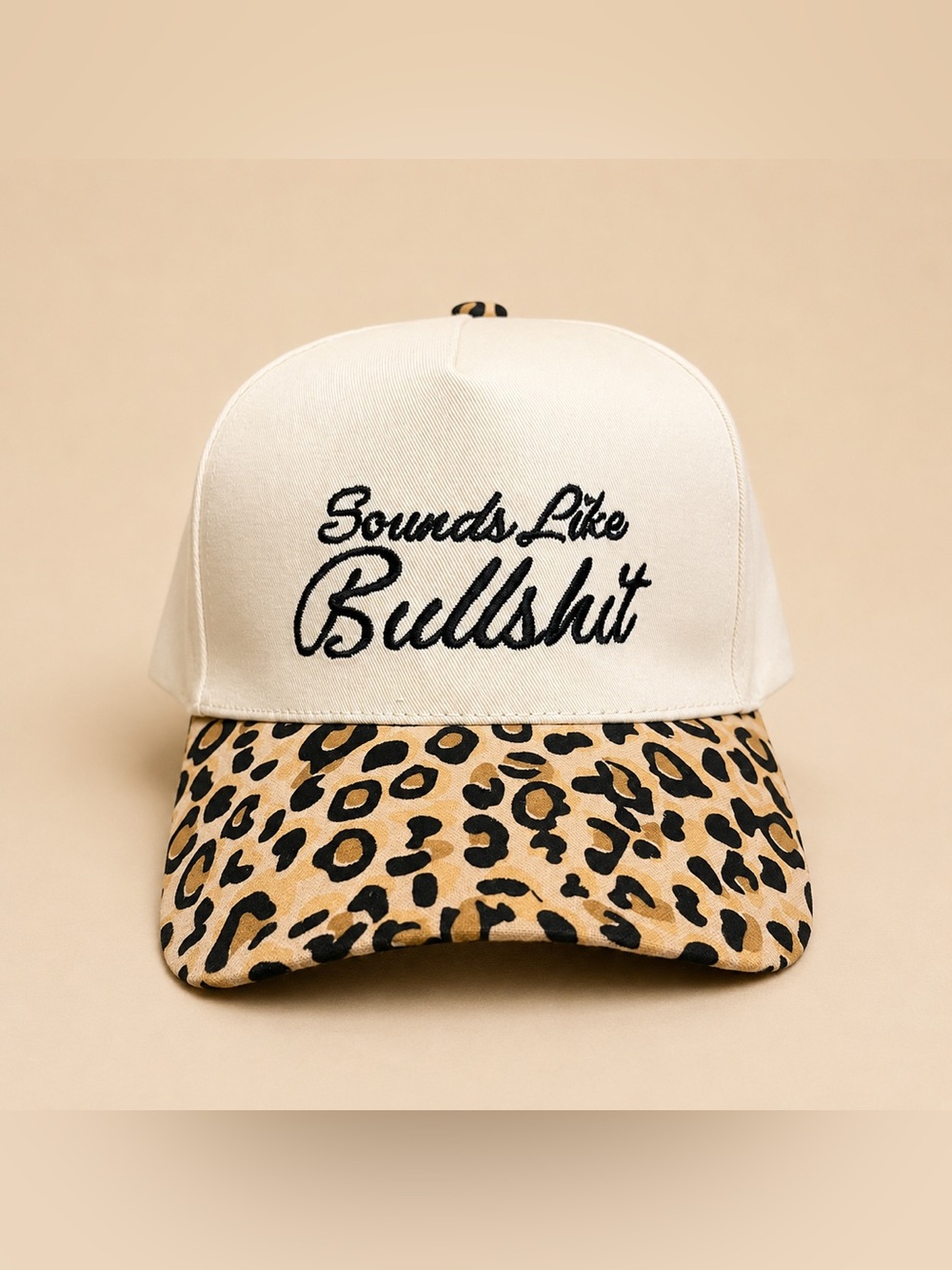 Embroidered "Sounds Like Bullshit" Leopard Cap/Hat